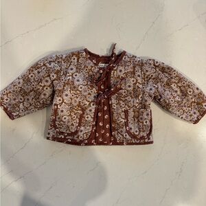 Floral Kids Blazer - Brown